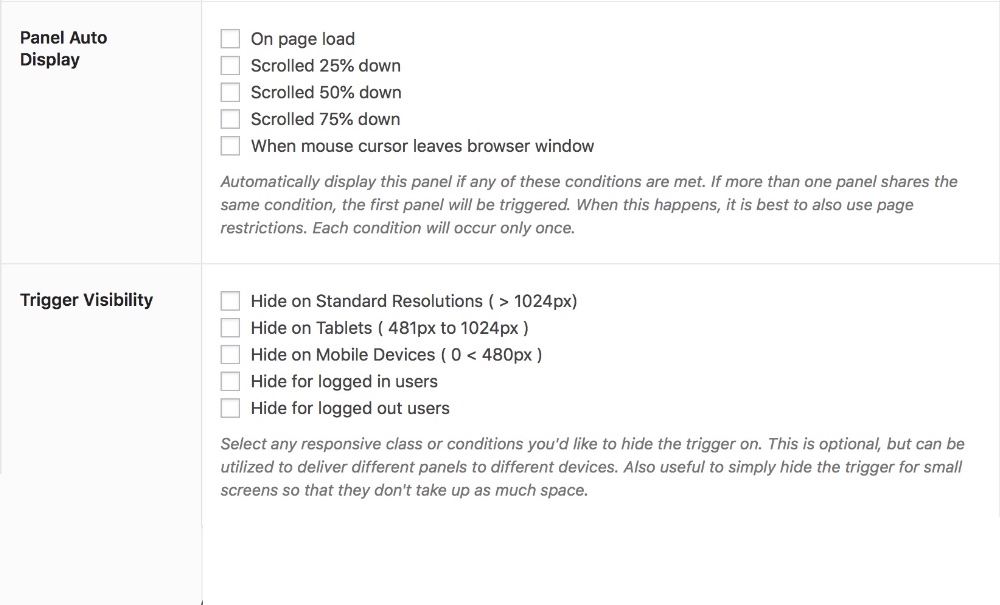 Visibility & Conditional Options